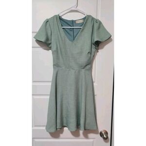 Altard State V Neck Midi veronica flutter sleeve dress Size XS Green
